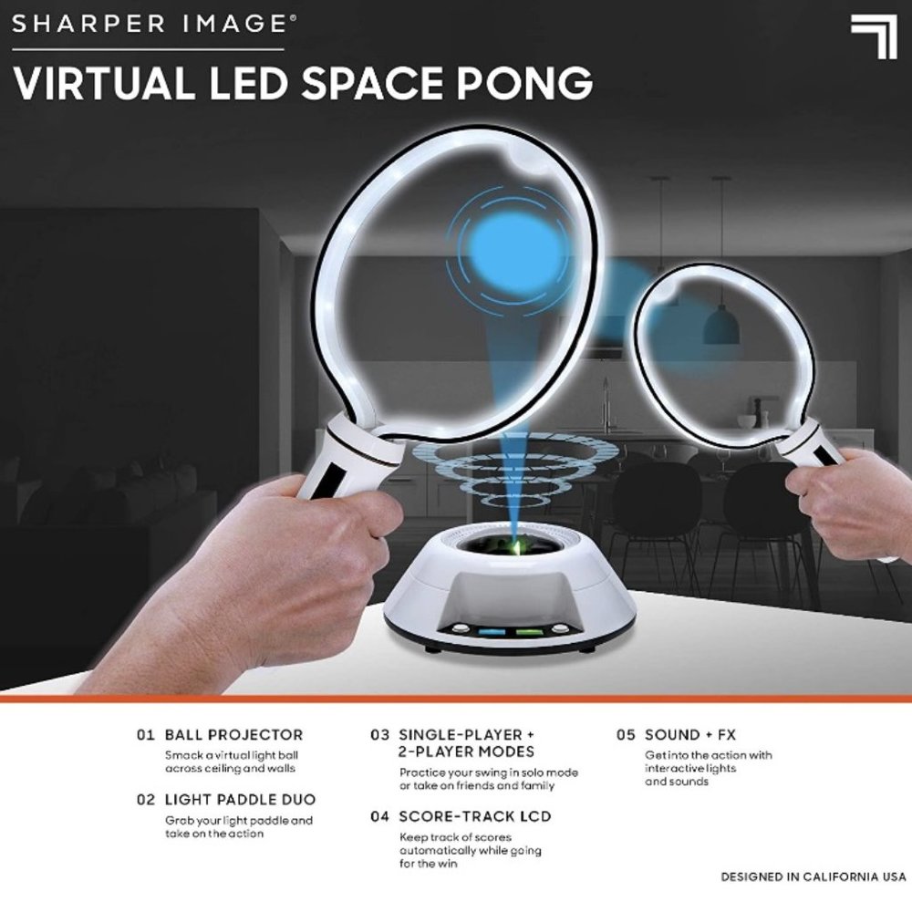 SHARPER IMAGE Virtual Space Ping Pong Game Set